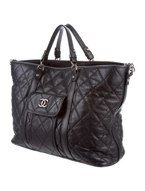 canvas chanel tote bag|large zipped shopping bag chanel.